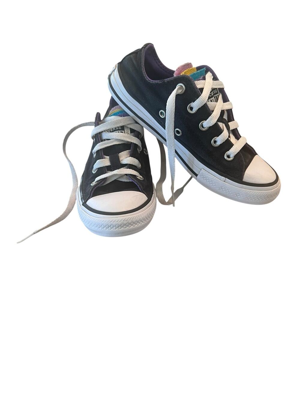 Converse Chuck Taylor All Star Girl's 1 Low-Top Rainbow Black Classic Sneakers